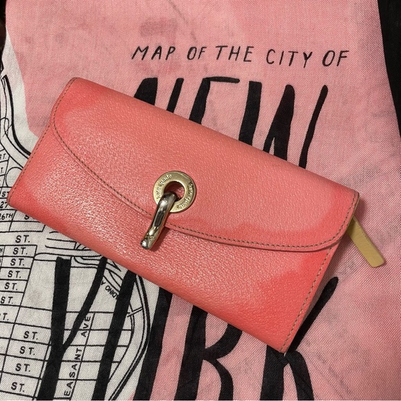 Kate Spade ♠️ New York Map Stripe Oblong Scarf & Pink Cyndy Kent Wallet BUNDLE - Picture 9 of 16